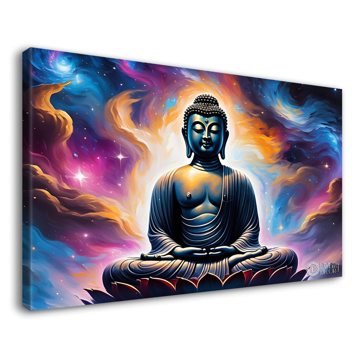 Buddha with galaxy textured painting Canvas Wall Painting - Buddha-62