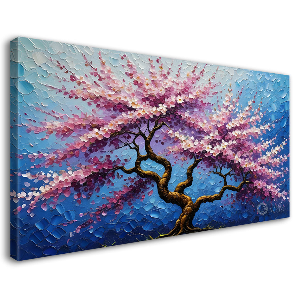 Spring tree in textured modern art Canvas Painting - Design - Tree-62
