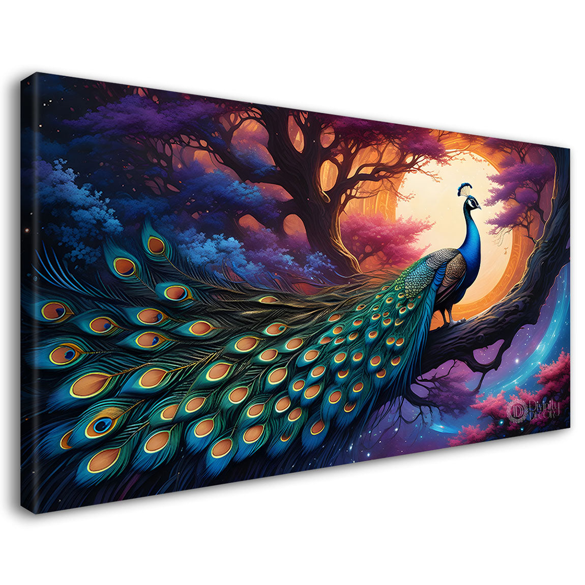Peacock on the branch oil painting Canvas Painting - Design - Peacock-63