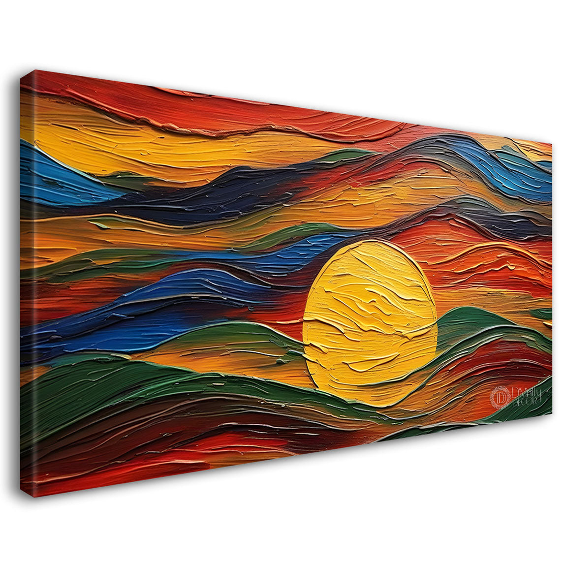 Sun in colorful trees painting Canvas Painting - Nature Art -633