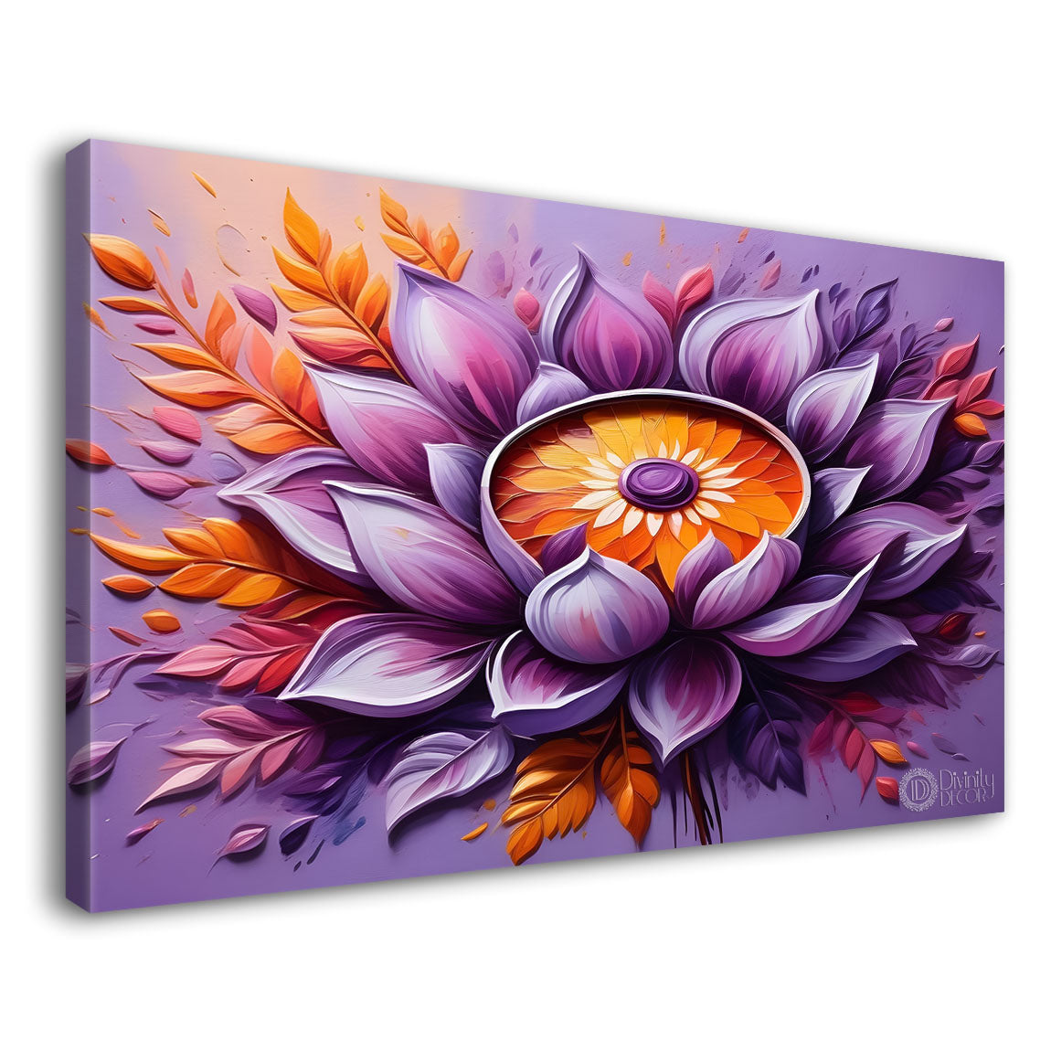 Purple flowers with light textured painting- Design - Flower-64