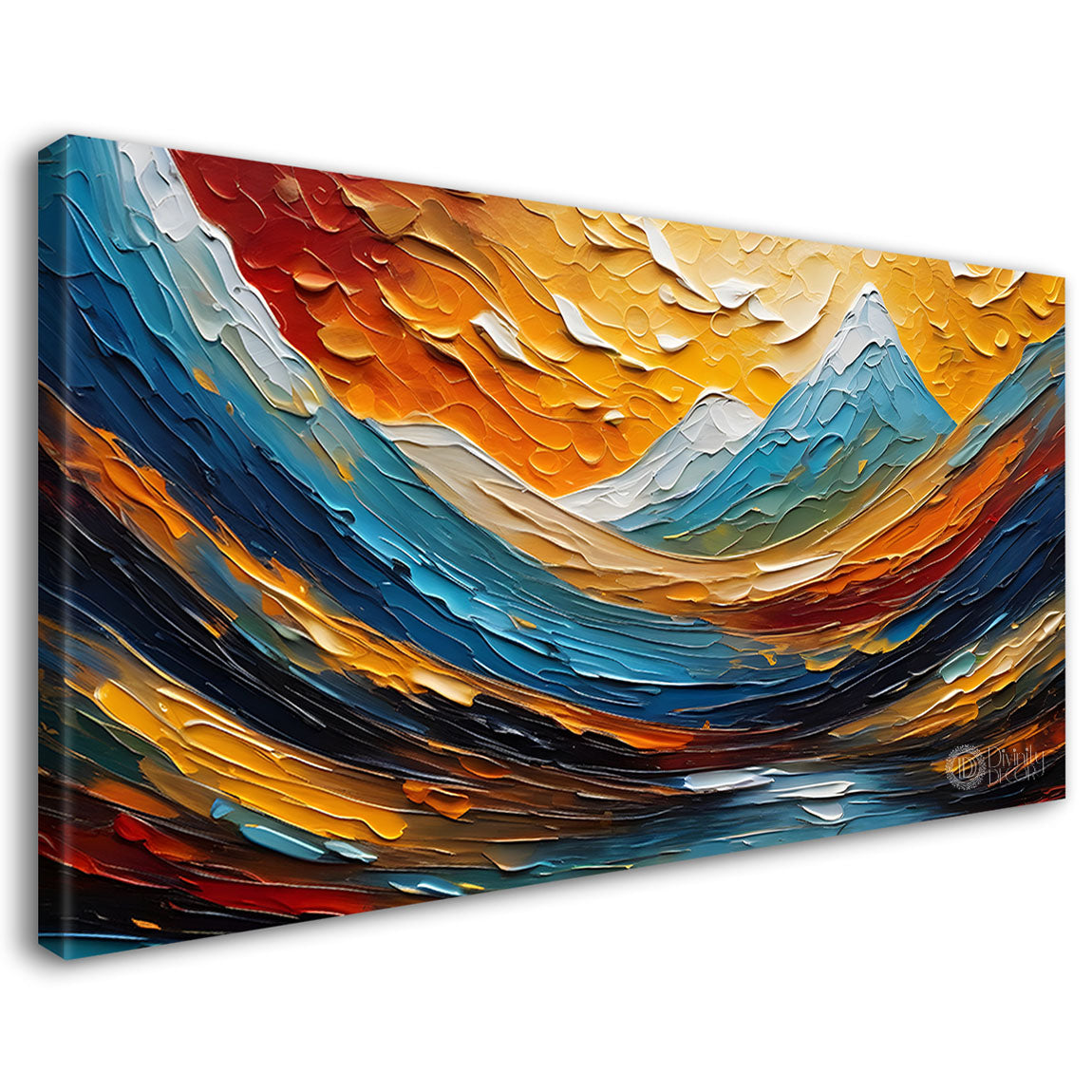 Mountains with colorful sky painting Canvas Painting - Nature Art -650