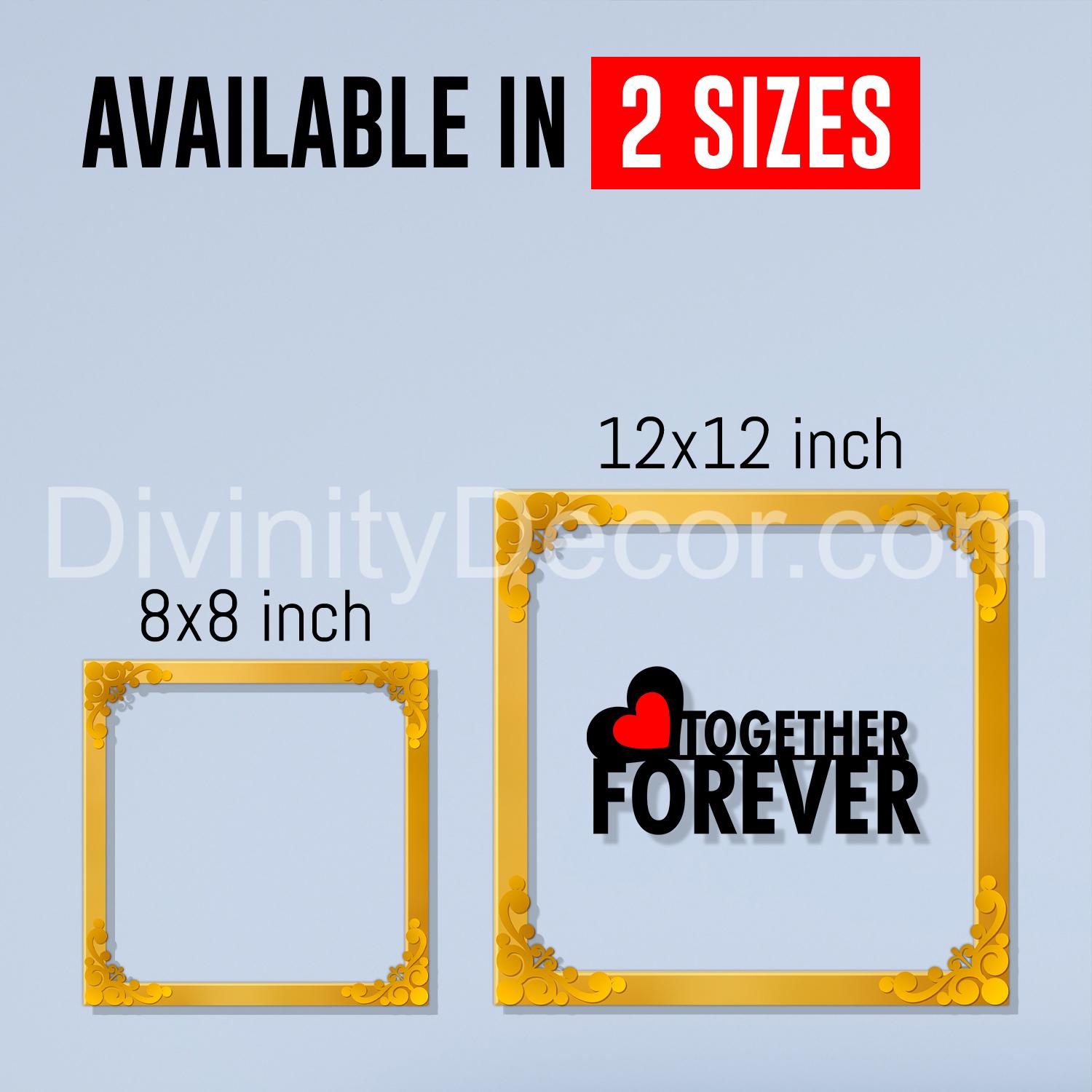 Together forever Golden Plaque for Gifting, Wall Decor Clear UV print with Golden Border-65