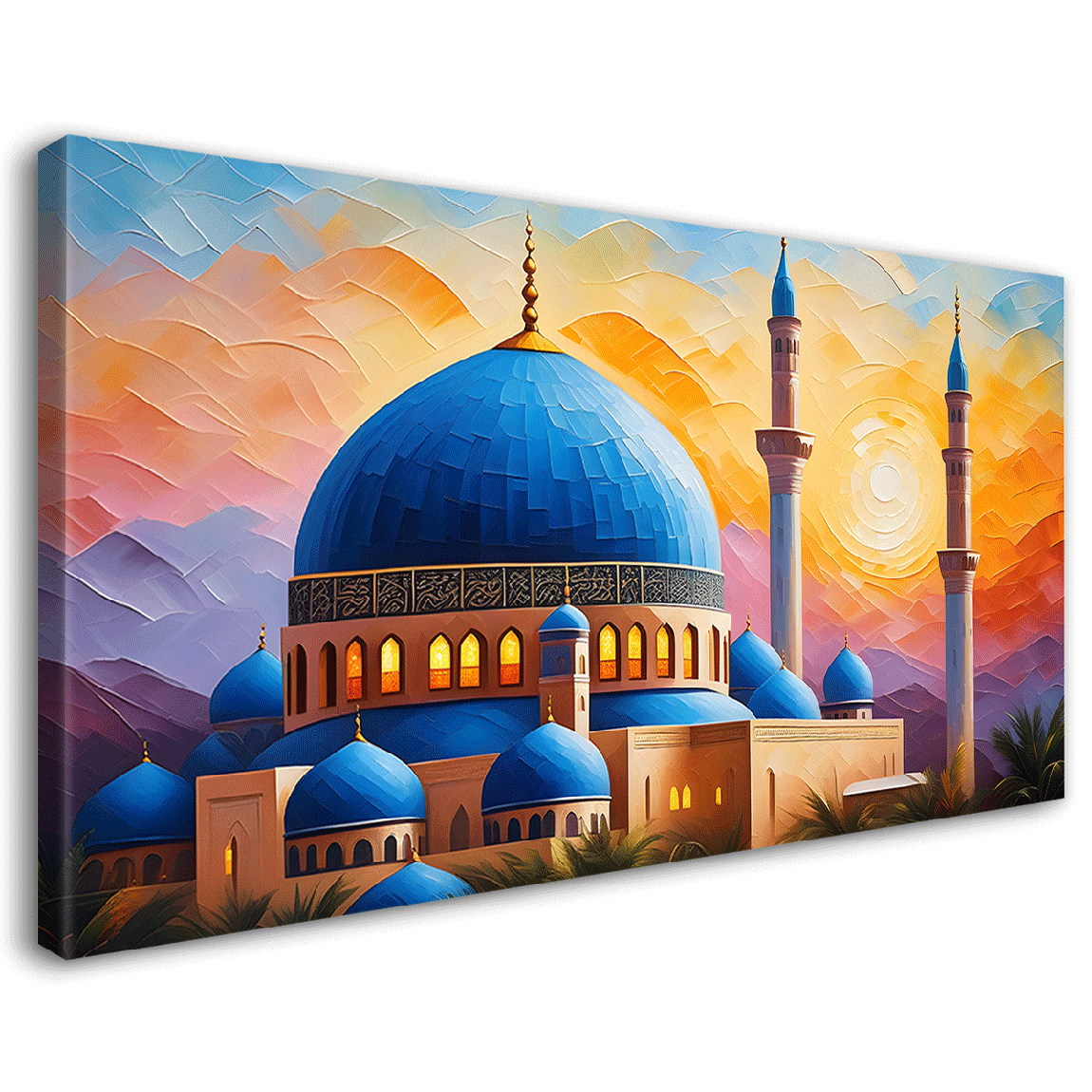 Islamic mosque with sunrise oil painting Canvas Painting - Islamic paintings - 66