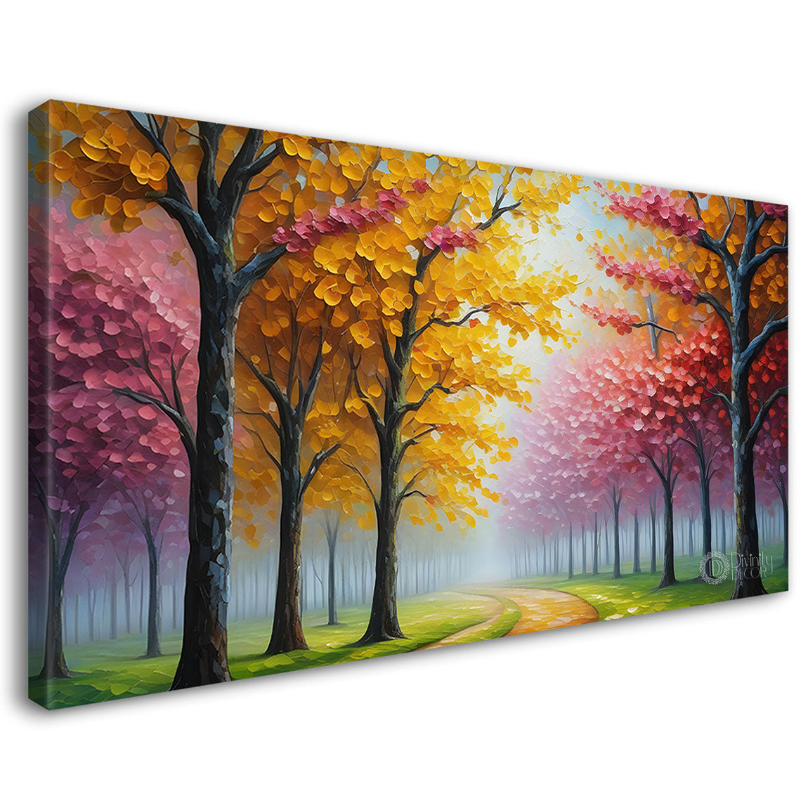 Colorful trees textured painting Canvas Painting - Nature Art -662