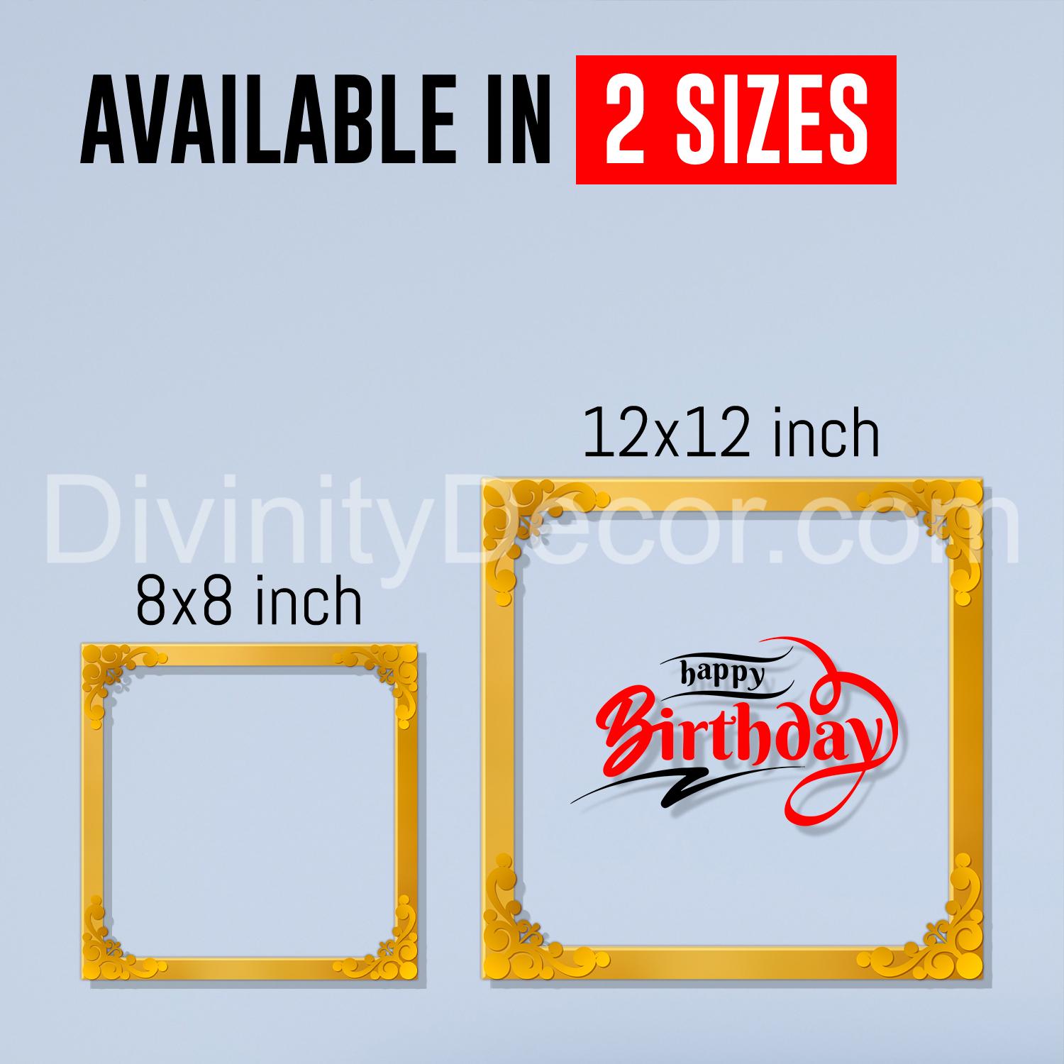 Happy birthday Golden Plaque for Gifting, Wall Decor Clear UV print with Golden Border-66