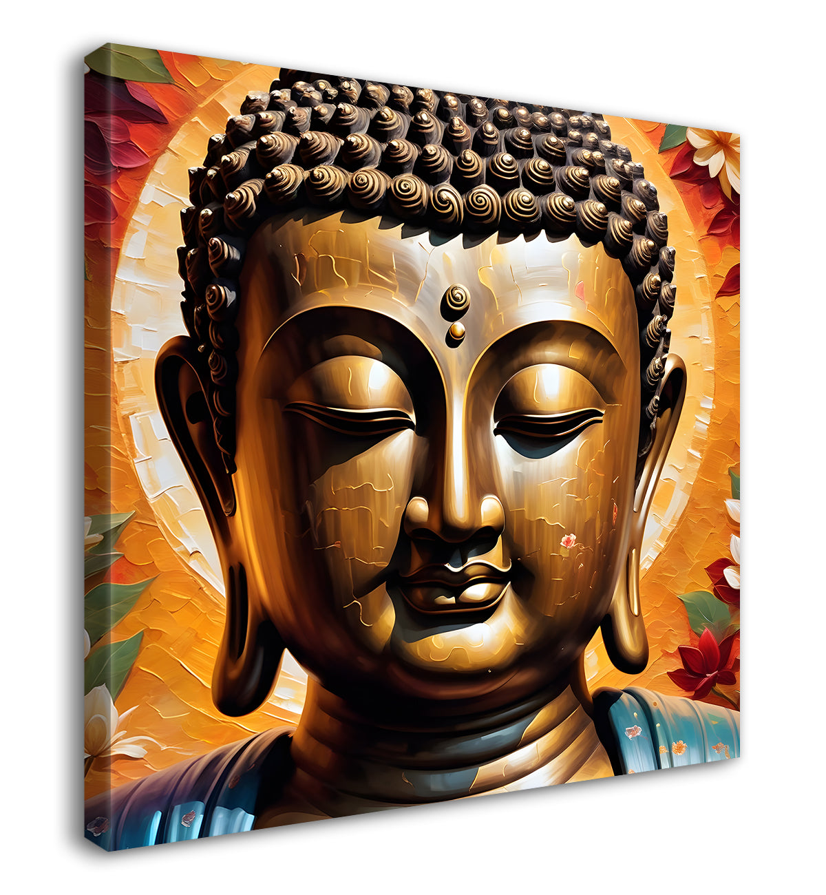 Golden buddha face painting 24x24 inch Buddha-S-67