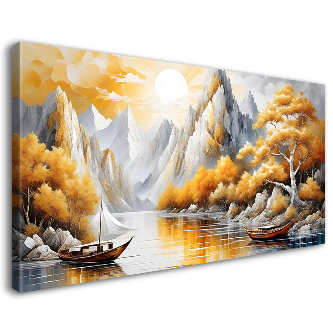 Mountains with river painting Canvas Painting - Nature Art -685