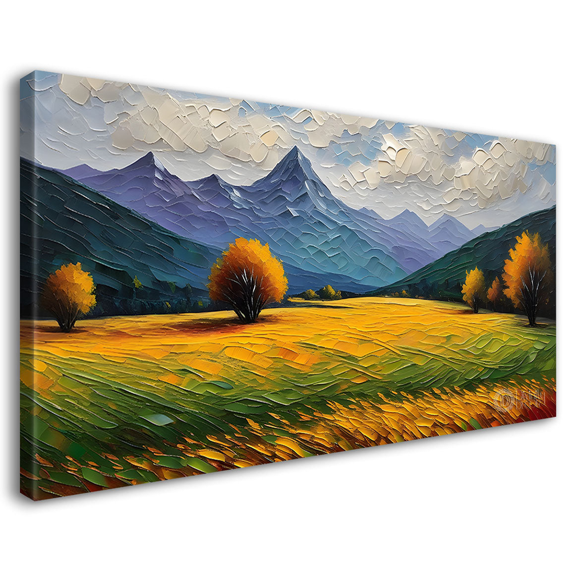 Mountains with land textured painting Canvas Painting - Nature Art -688