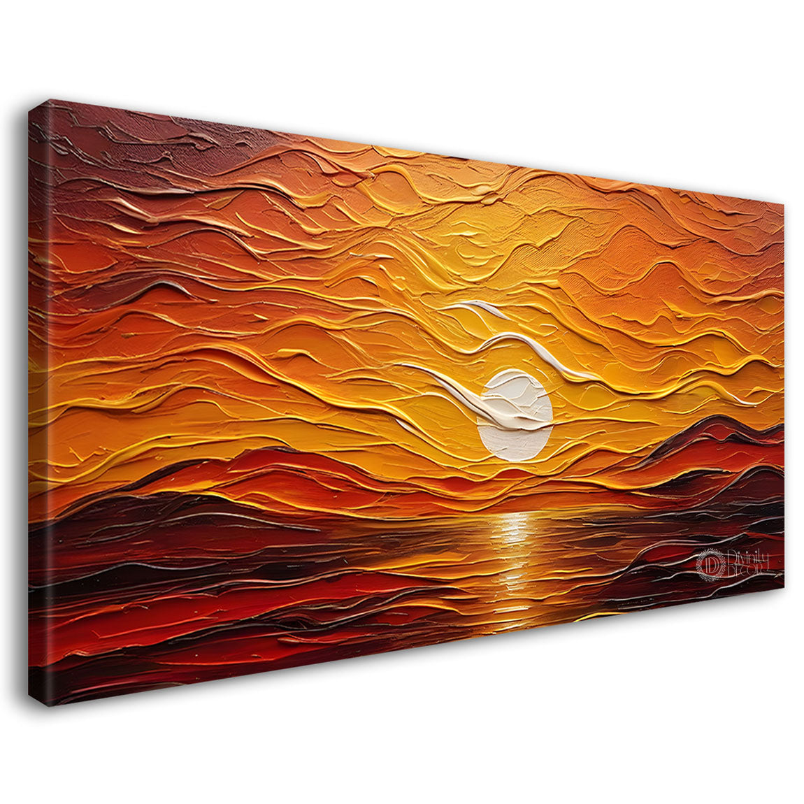 Sunrise with mountains painting Canvas Painting - Nature Art -689