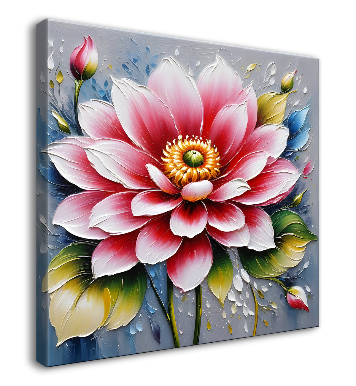 Pink flower in grey background  - Flower-S-68