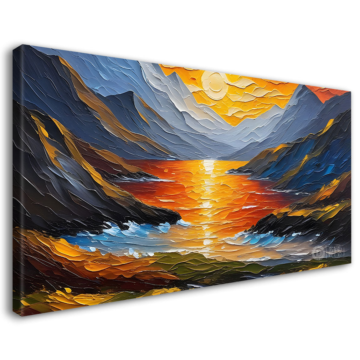 Mountains with lake painting Canvas Painting - Nature Art -690