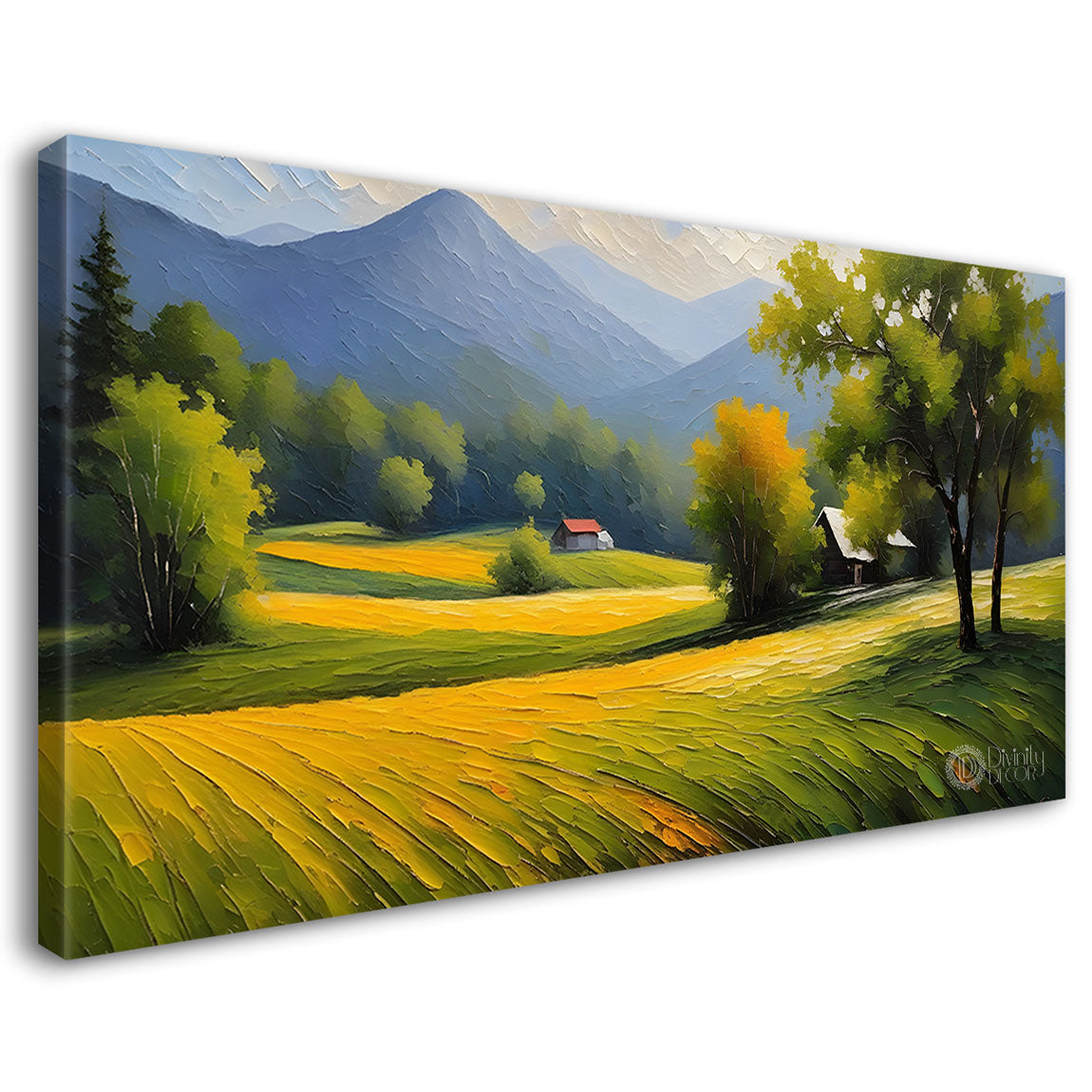 Mountains with greenery painting Canvas Painting - Nature Art -695