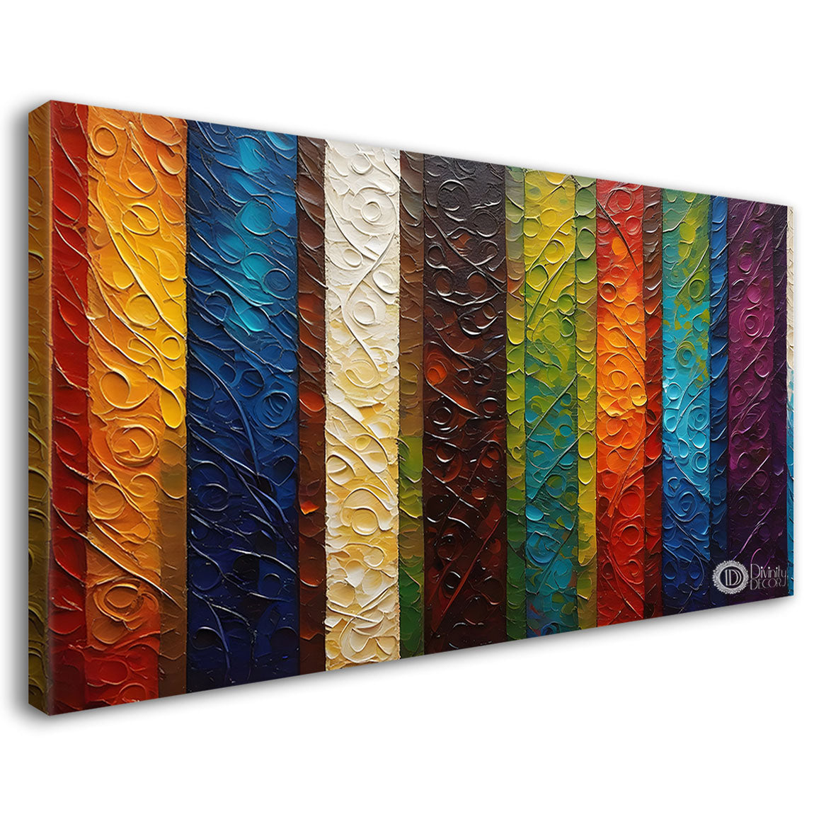 Vertical Lines textured art Canvas Painting - Design - Modern-L-69
