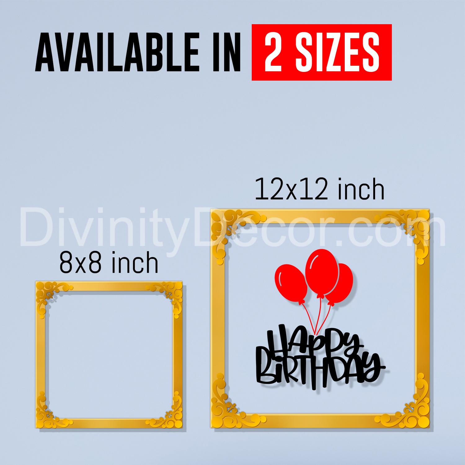 Happy birthday Golden Plaque for Gifting, Wall Décor Clear UV print with Golden Border-6