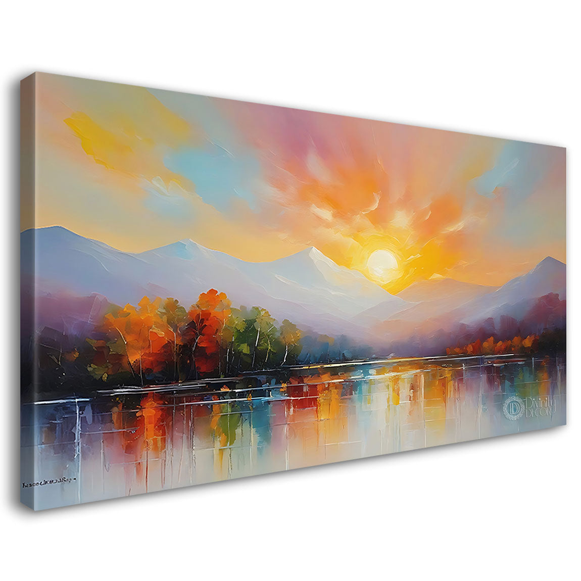 Colorful textured water color painting Canvas Painting - Nature Art - 6