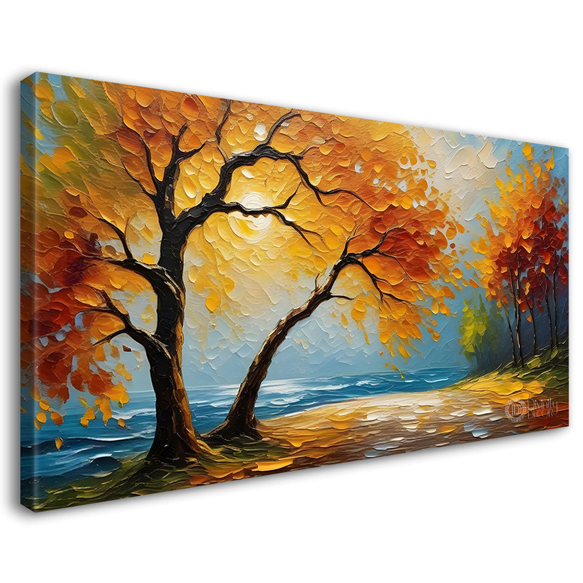 Orange trees with land painting Canvas Painting - Nature Art -700