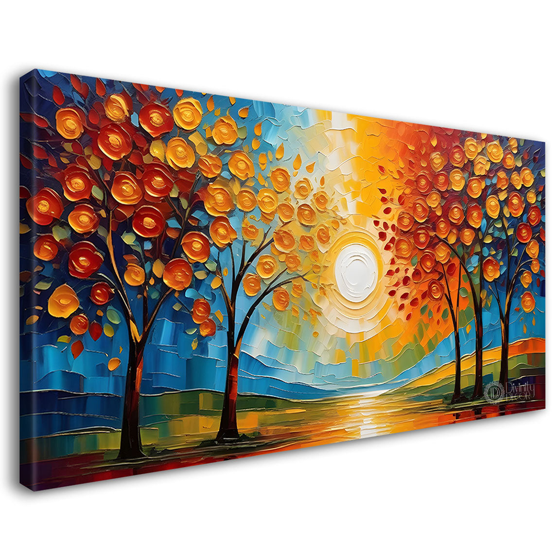 Orange trees with land painting Canvas Painting - Nature Art -705