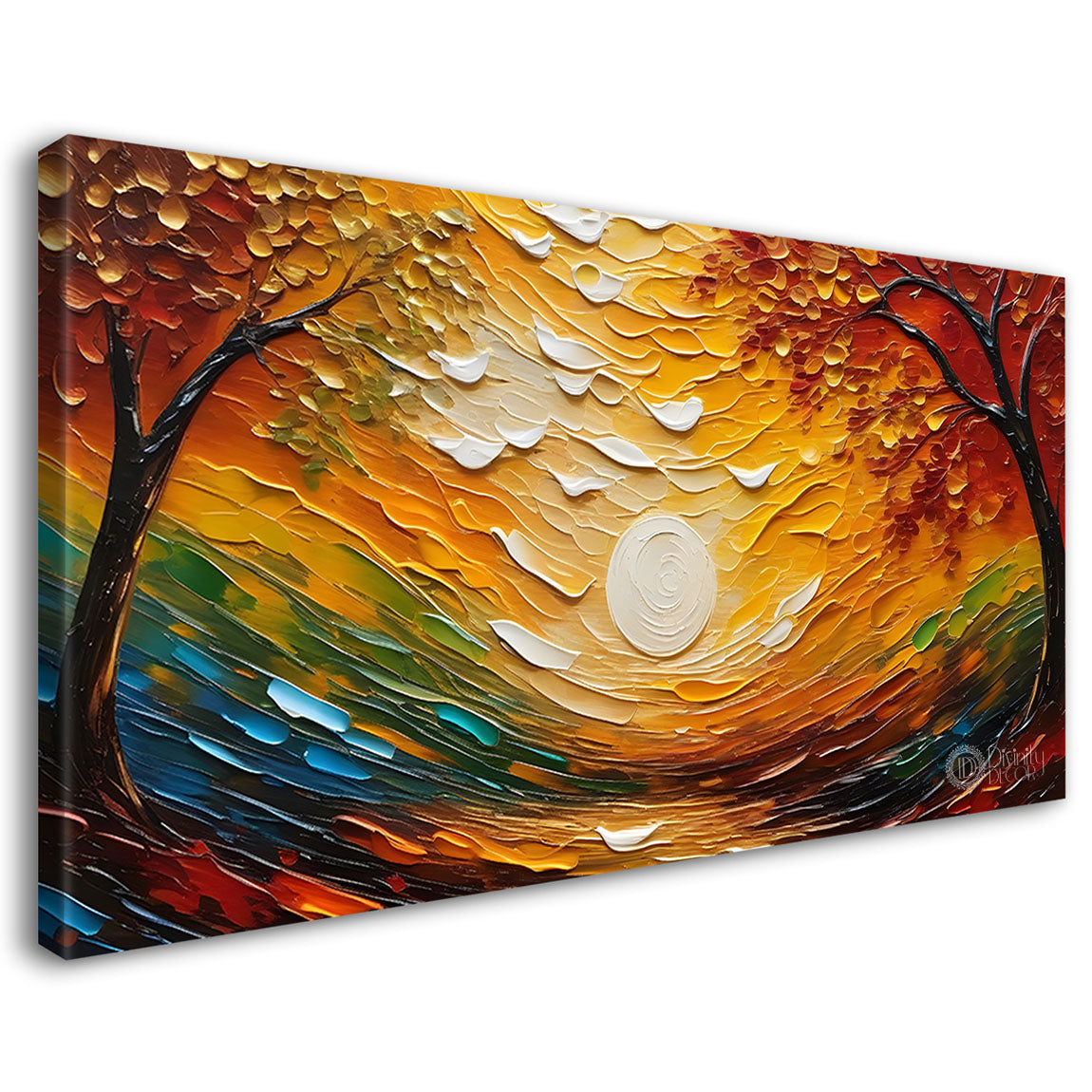 Orange trees and sunrise painting Canvas Painting - Nature Art -709
