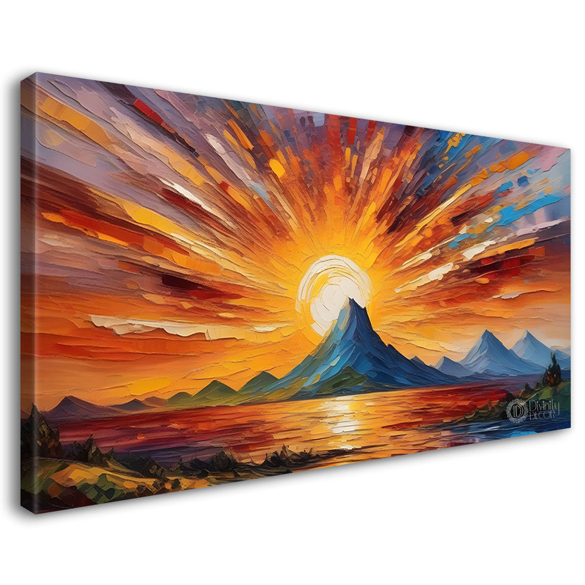 Mountains with sunrise painting Canvas Painting - Nature Art -716