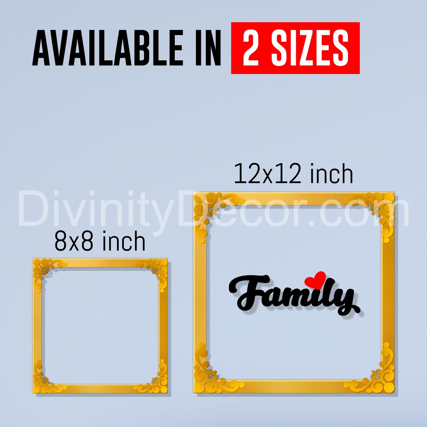 Family Golden Plaque for Gifting, Wall Decor Clear UV print with Golden Border-74