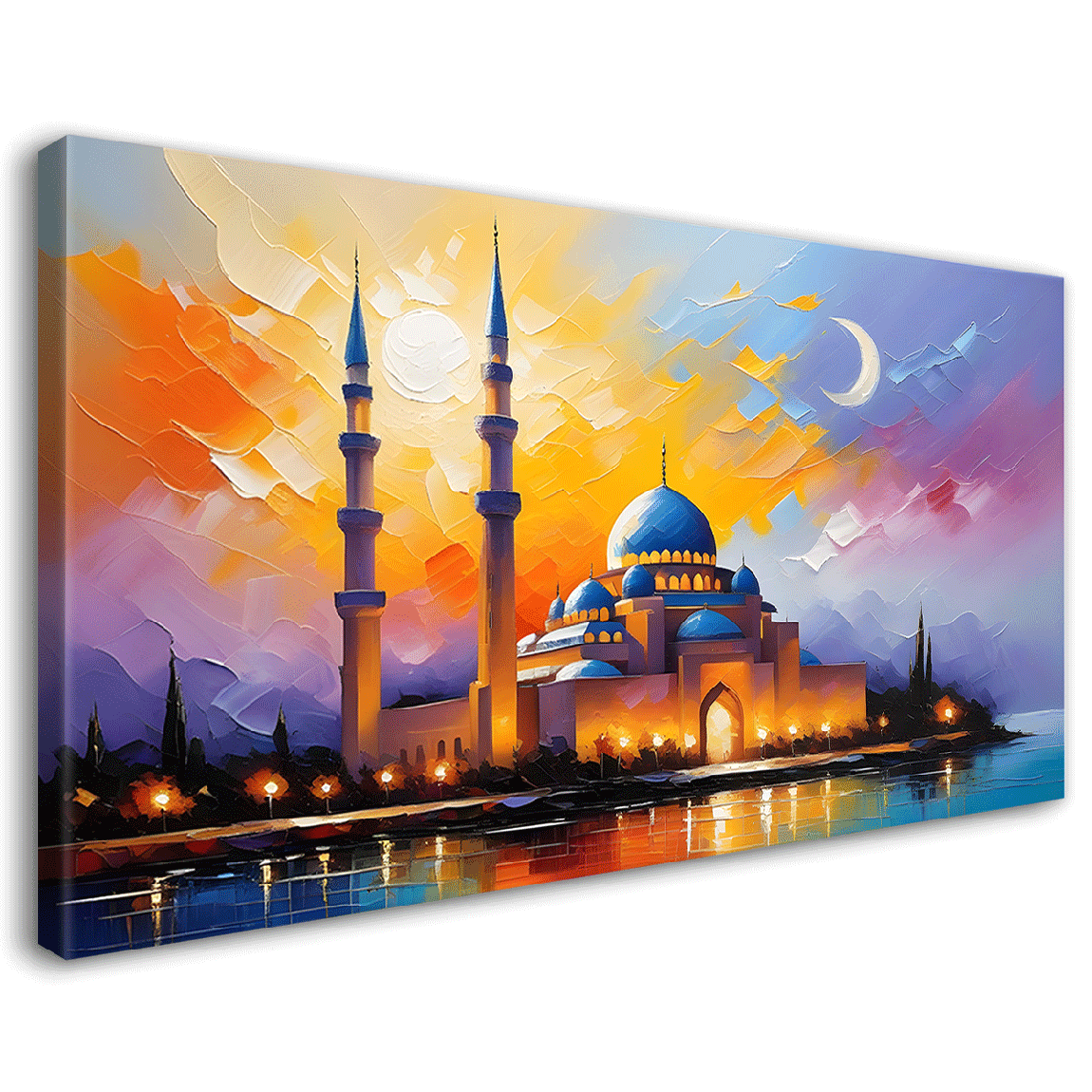 Islamic mosque with colorful background textured modern art Canvas Painting - Islamic paintings - 75