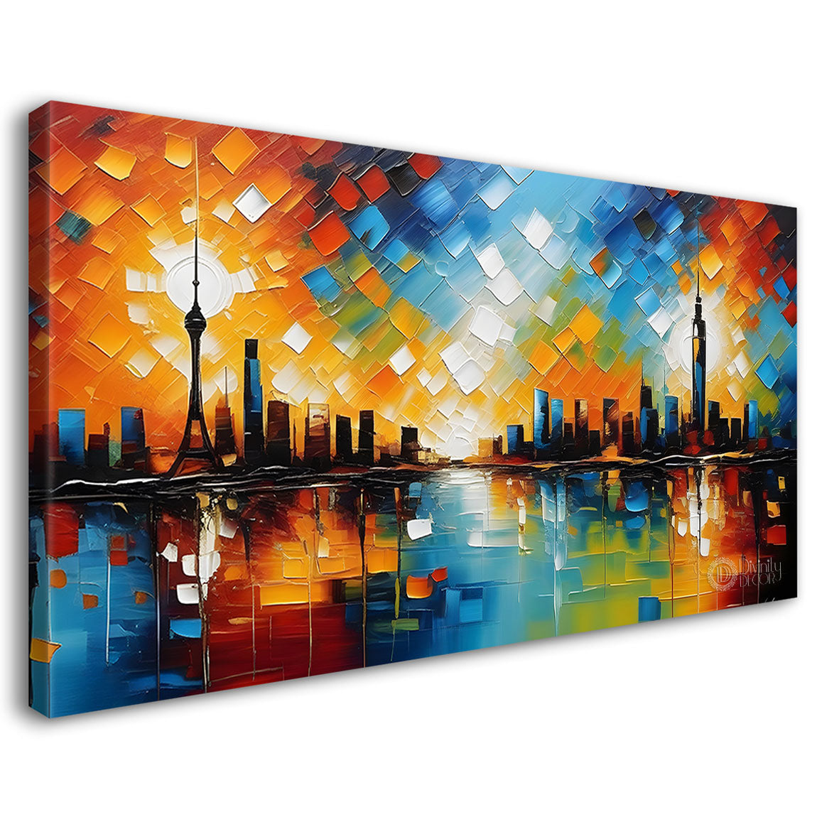 Colorful city painting Canvas Painting - Nature Art -751