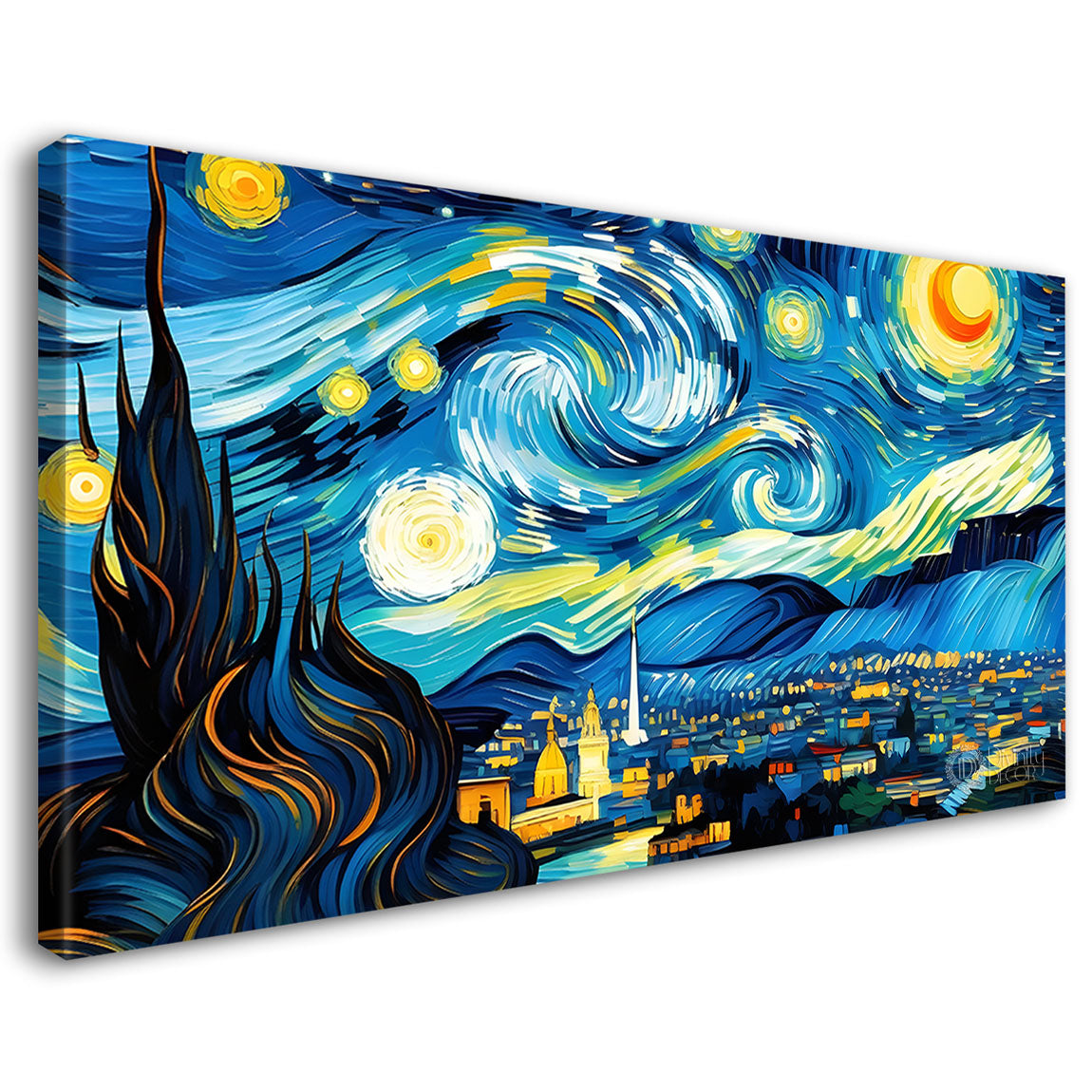 Moon with mountains painting Canvas Painting - Nature Art -753