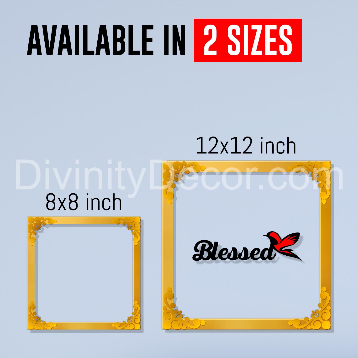 Blessed Golden Plaque for Gifting, Wall Decor Clear UV print with Golden Border-75