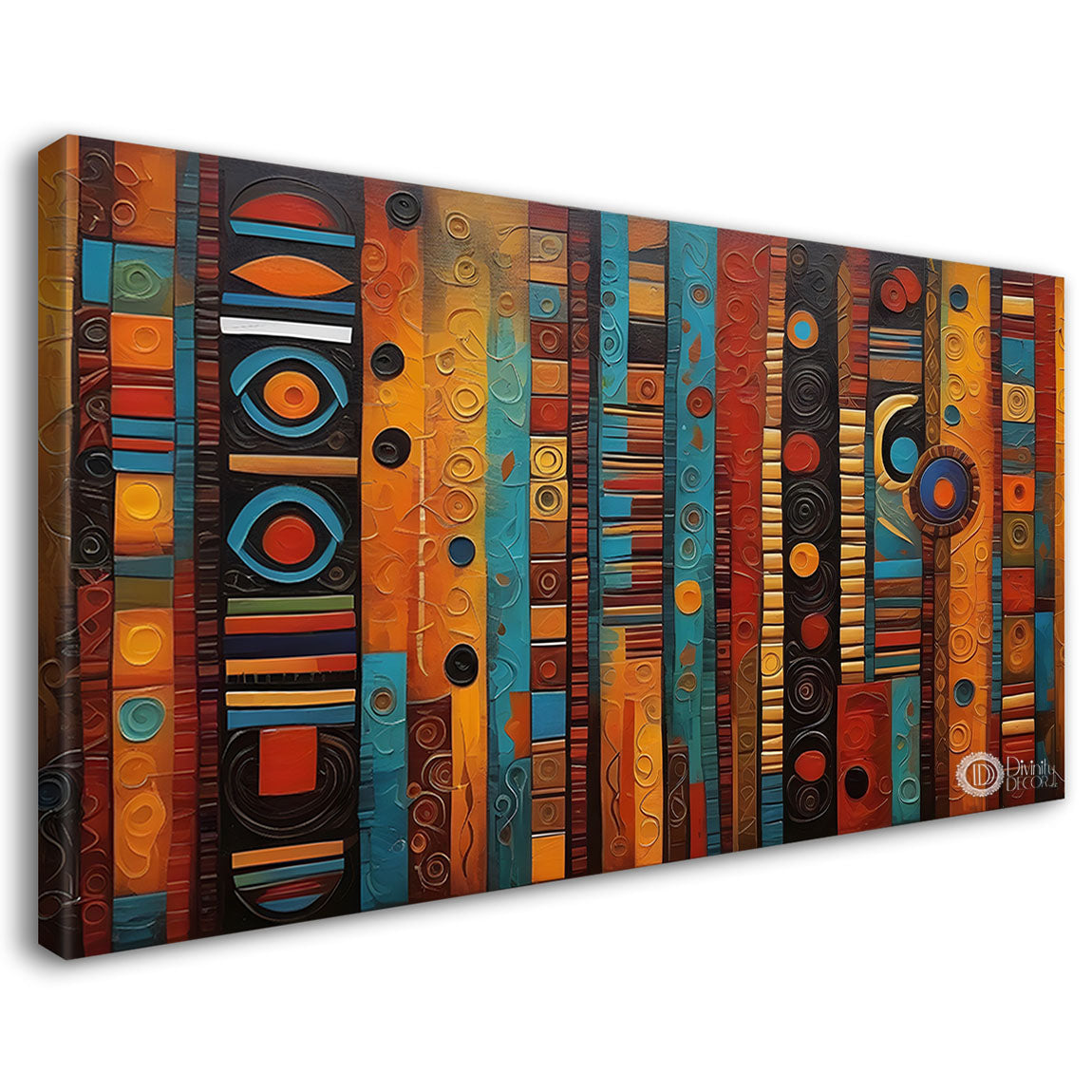 Straight lines in different pattern art Canvas Painting - Design - Modern-L-75