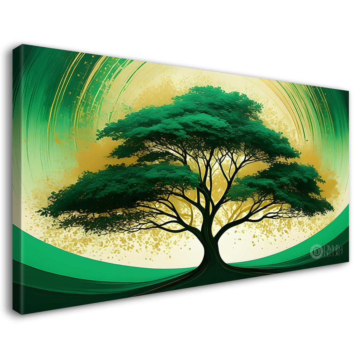 Colorful tree in textured modern art Canvas Painting - Design - Tree-76