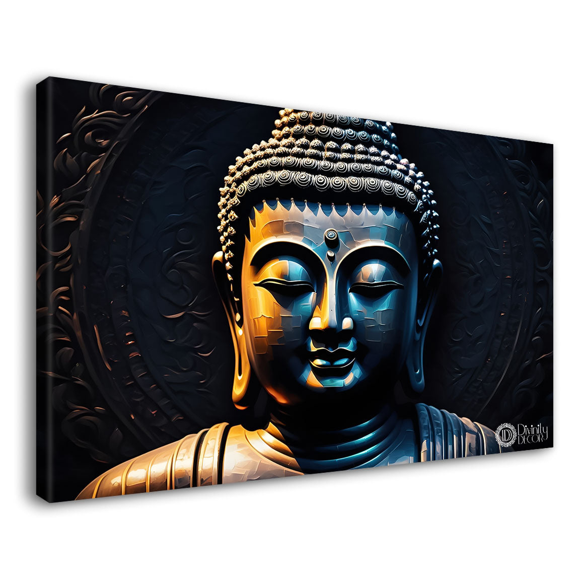 Buddha with black background painting Canvas Wall Painting - Buddha-76