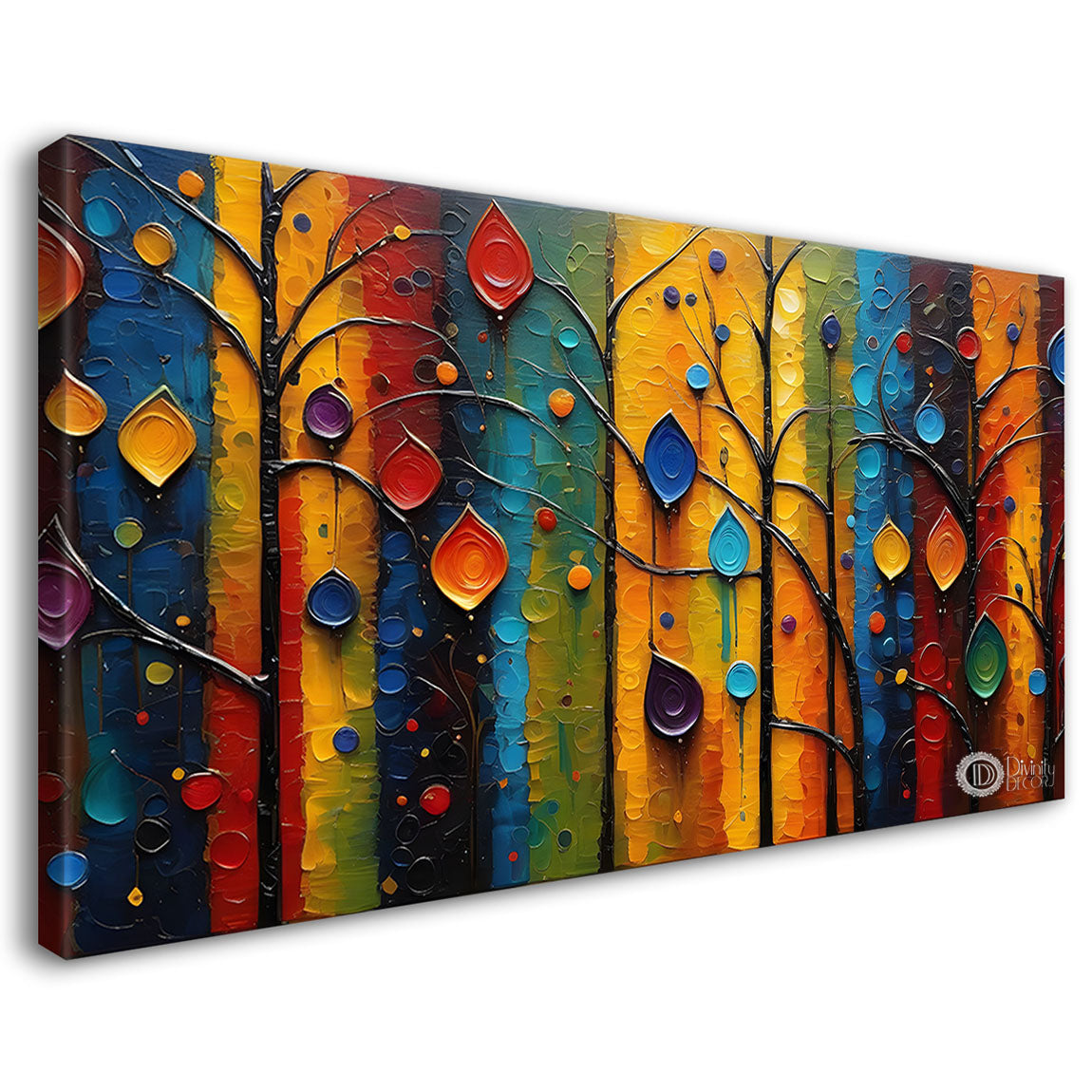 Leaf design textured modern art Canvas Painting - Design - Modern-L-76