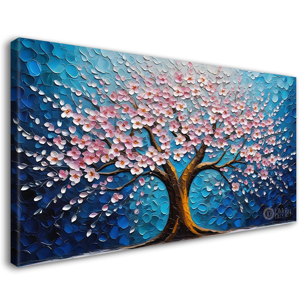 Spring tree in textured modern art Canvas Painting - Design - Tree-77