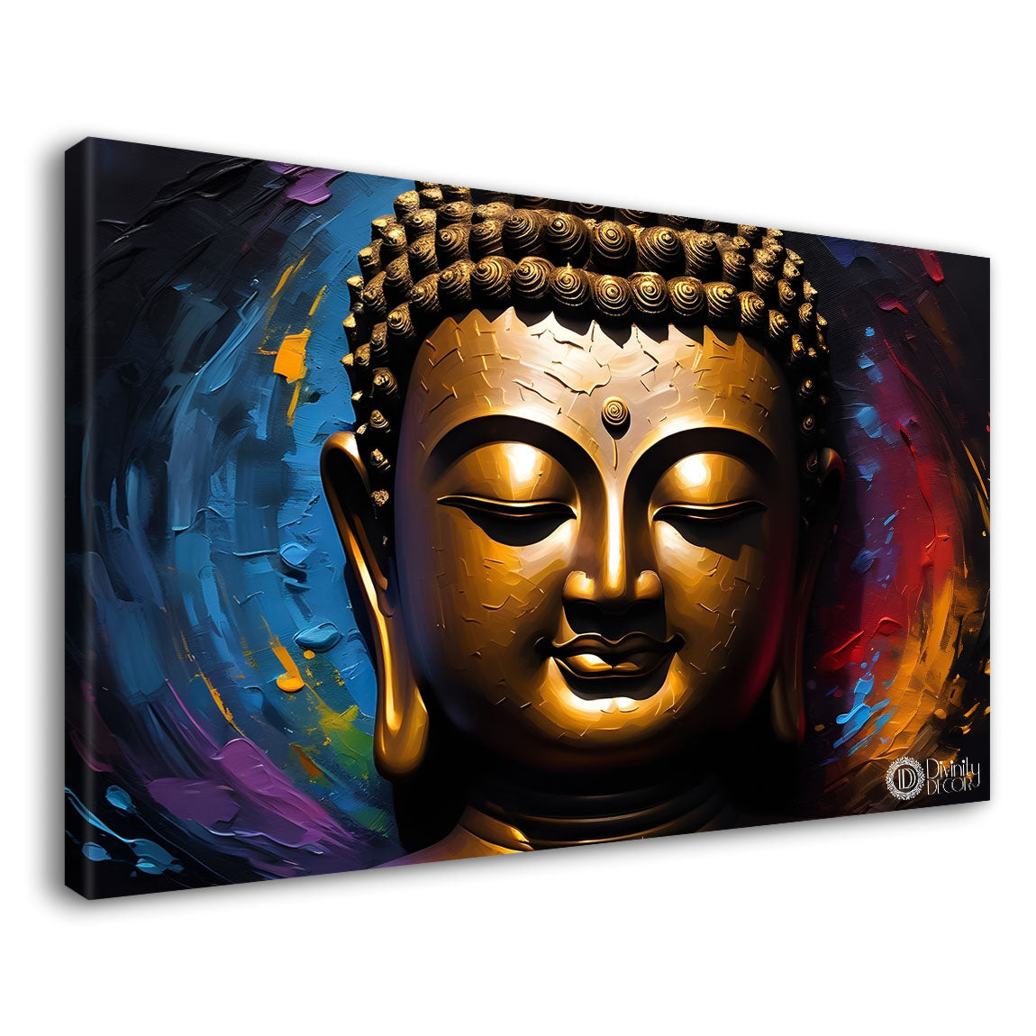 Buddha with colorful background painting Canvas Wall Painting - Buddha-77