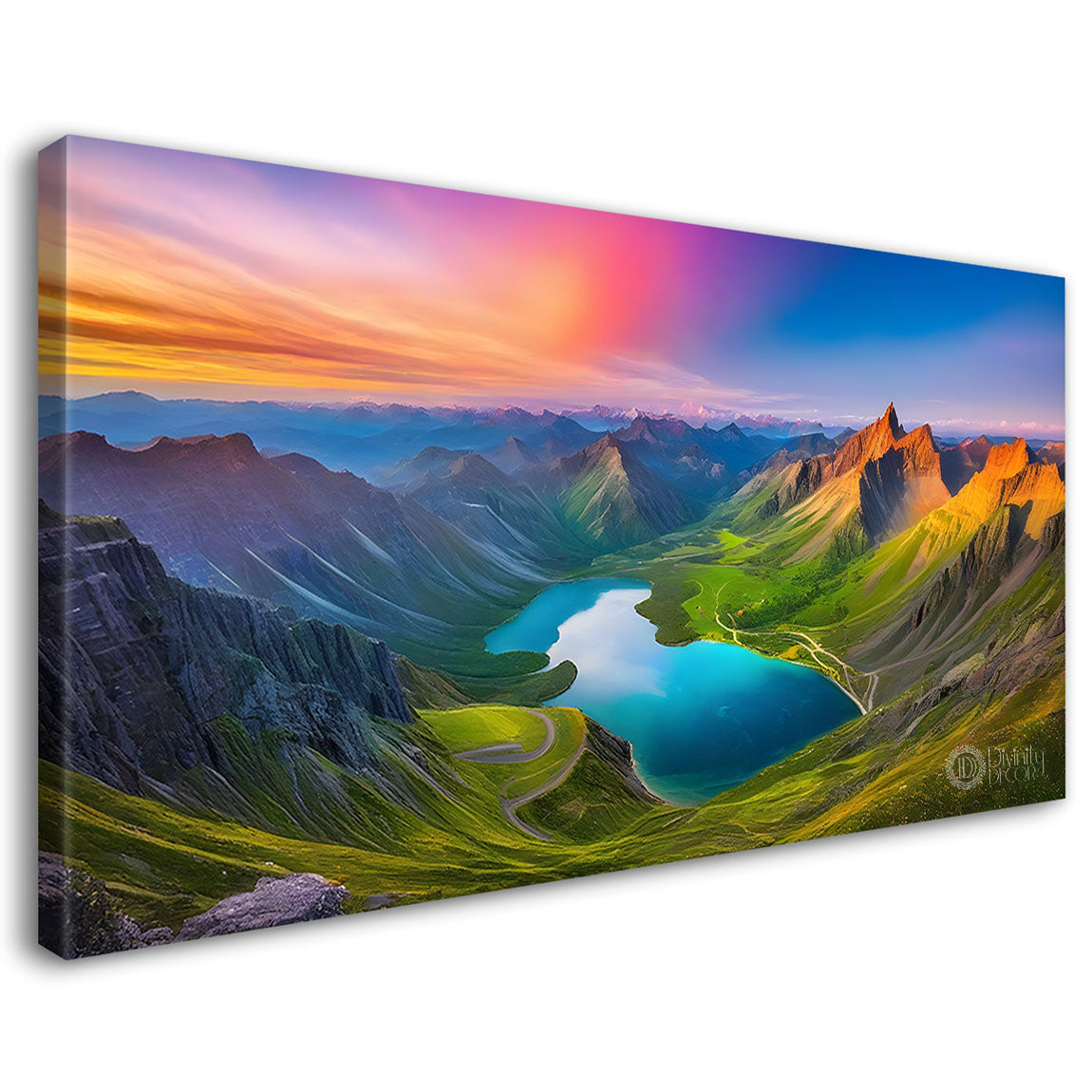 Mountains with the river painting Canvas Painting - Nature Art -786