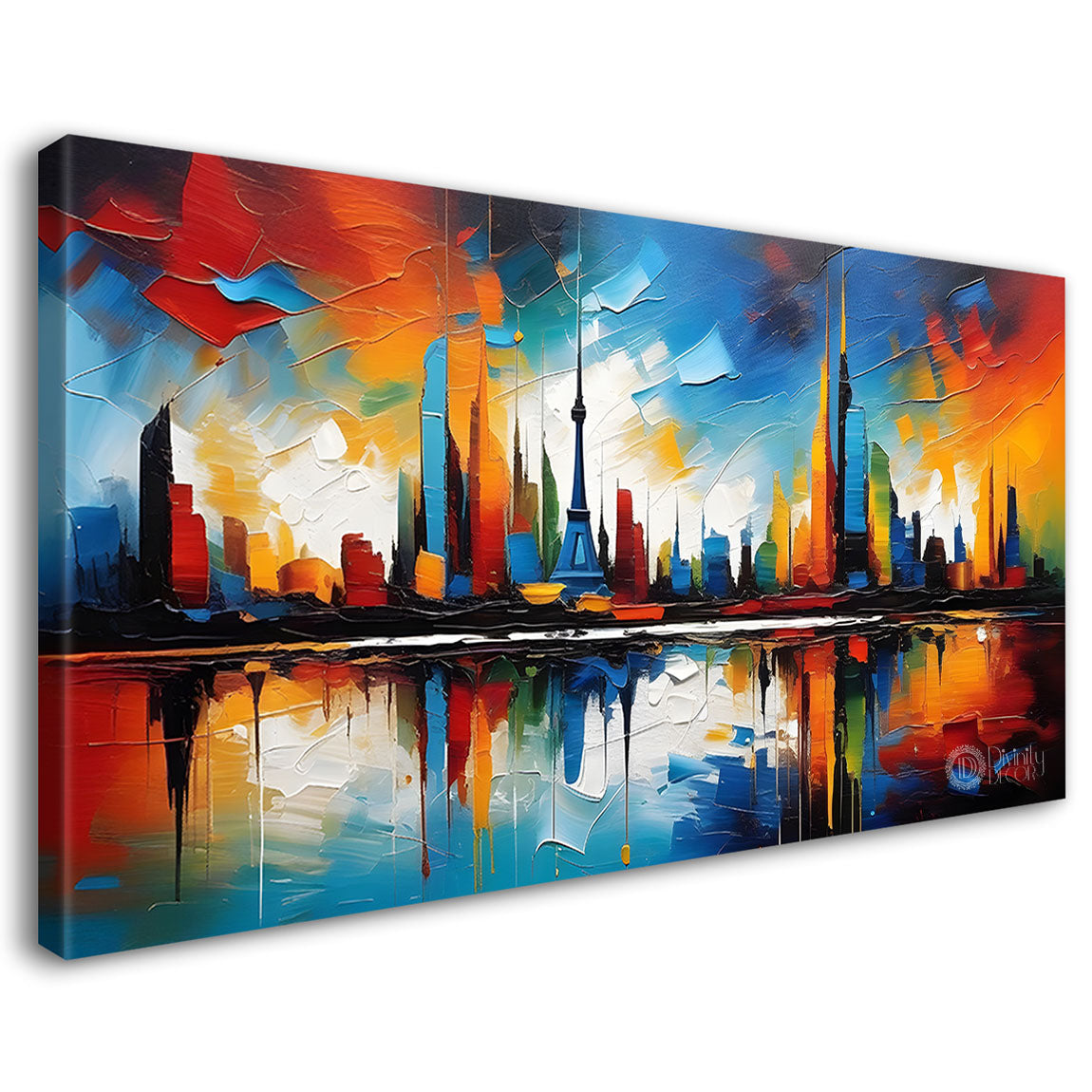 Colorful city painting Canvas Painting - Nature Art -789