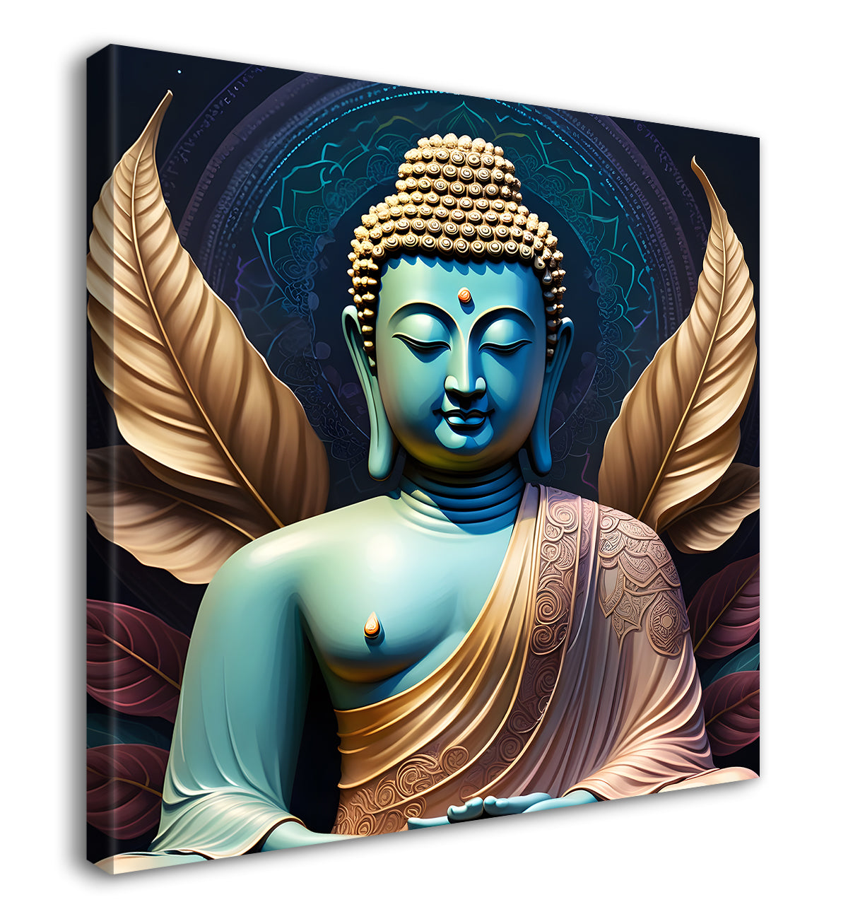 Blue golden theme buddha painting 24x24 inch Buddha-S-78