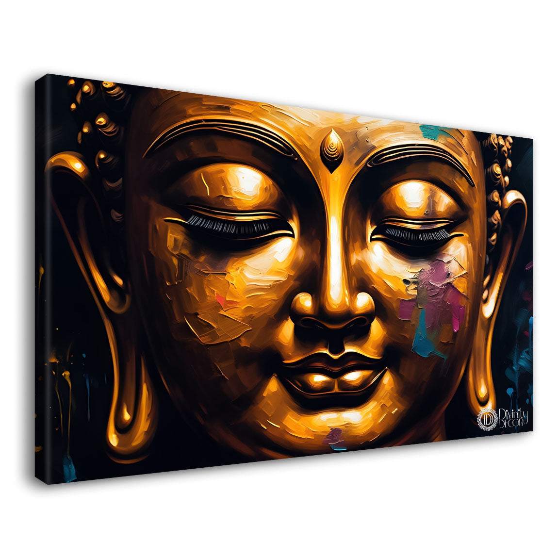 Golden buddha textured painting Canvas Wall Painting - Buddha-78