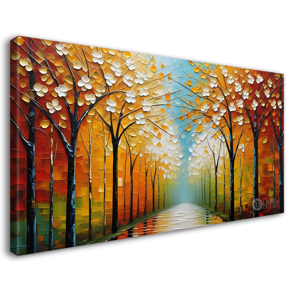 Orange trees textured painting Canvas Painting - Nature Art -795
