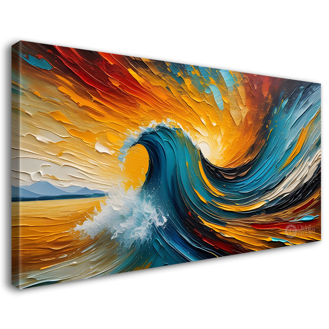 Colorful wave painting Canvas Painting - Nature Art -797