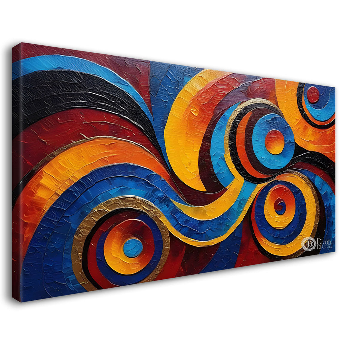 Beautiful waves textured modern art Canvas Painting - Design - Modern-L-79