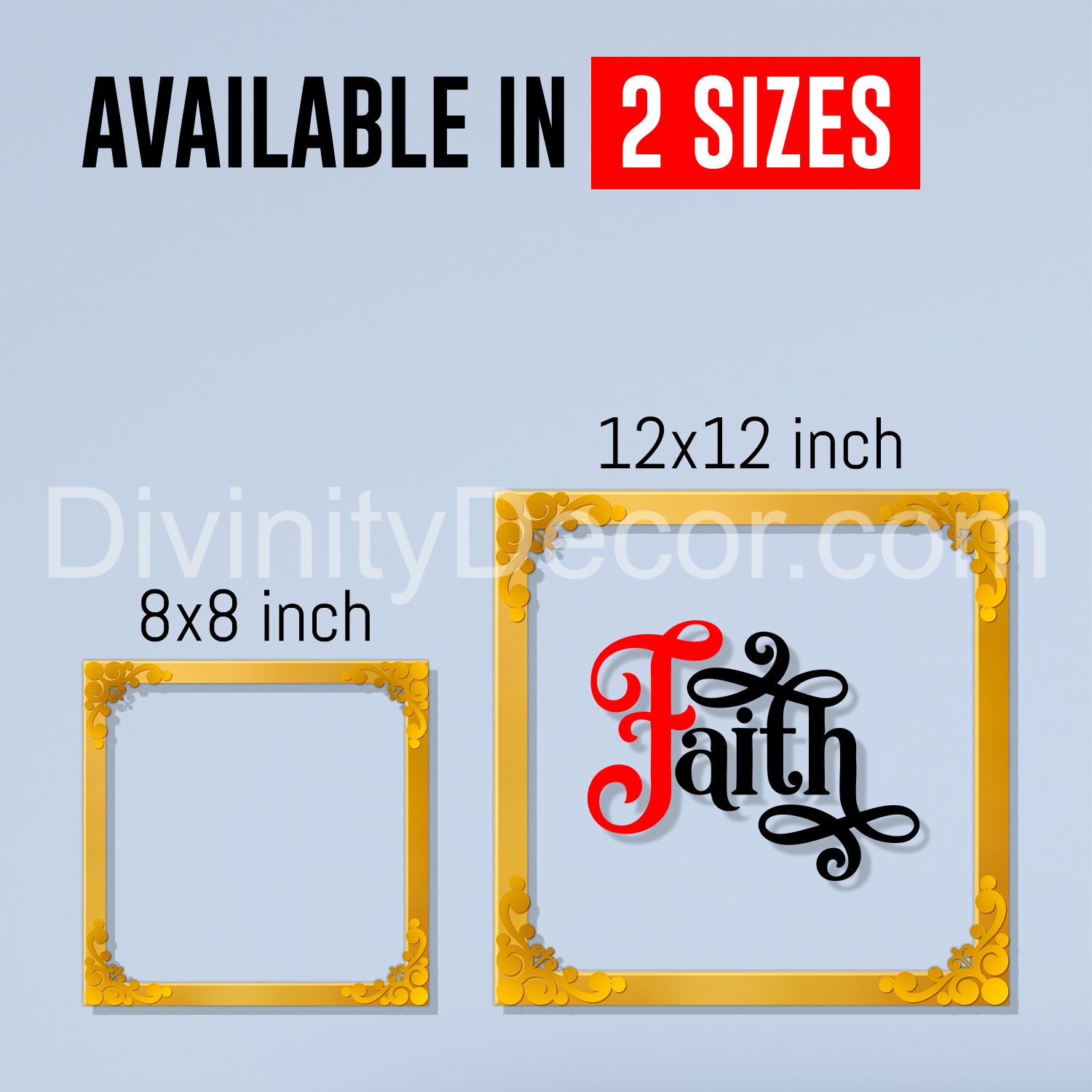 Faith Golden Plaque for Gifting, Wall Decor Clear UV print with Golden Border -7