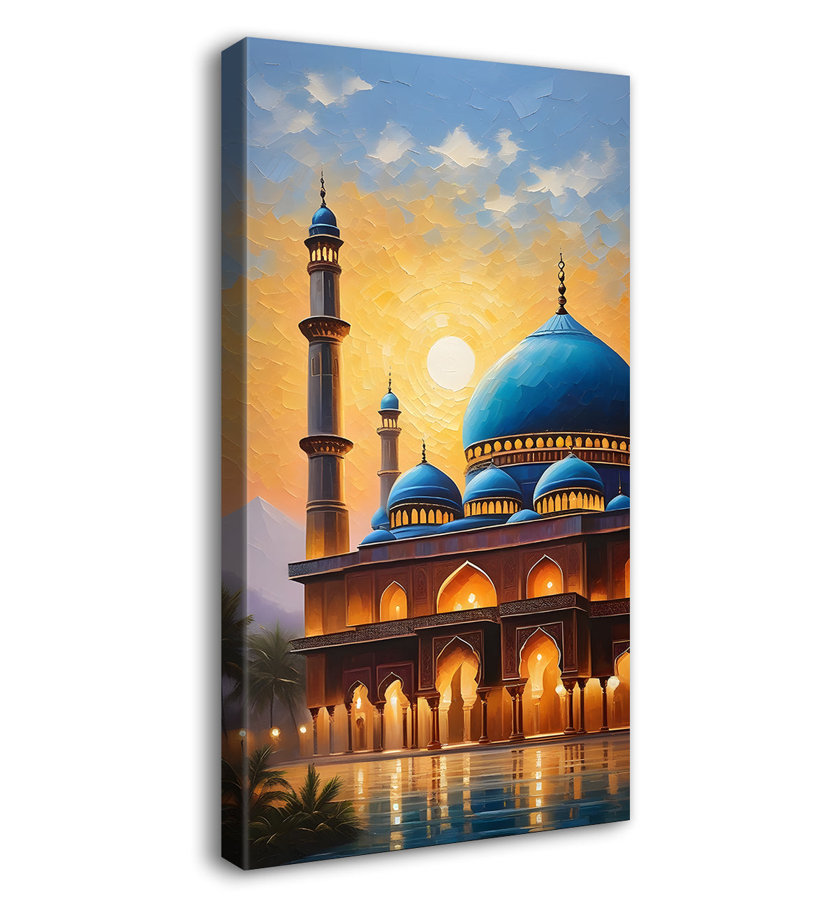 Islamic mosque with beautiful background modern art  - Islamic paintings-V-7