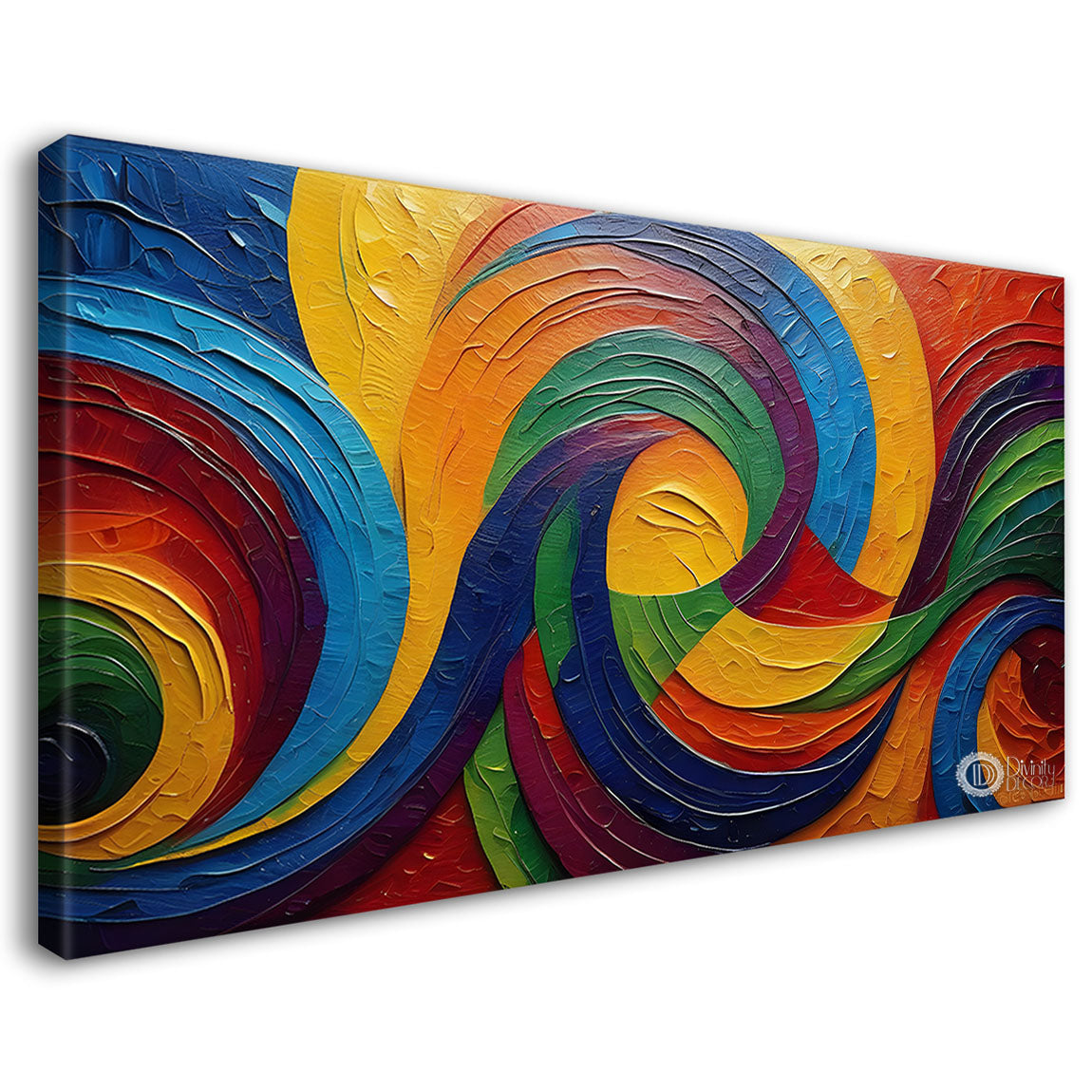 Colorful spiral Textured art Canvas Painting - Design - Modern-L-7