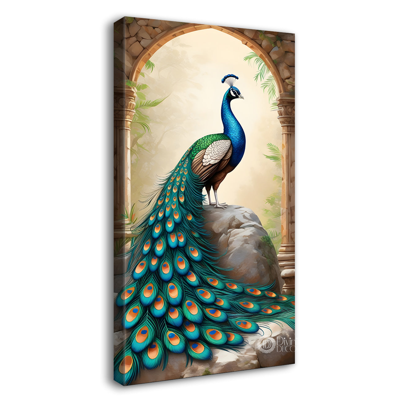 Peacock with light background modenr art   - Design - Peacock-V-7