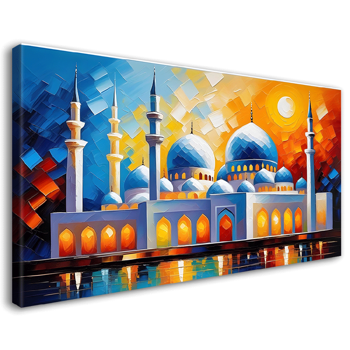 Islamic mosque with colorful background textured modern art  Canvas Painting - Islamic paintings - 80