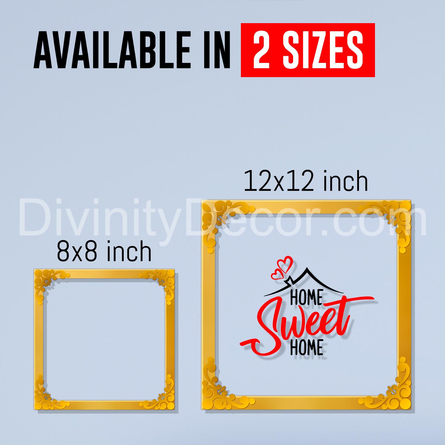 Home sweet home Golden Plaque for Gifting, Wall Decor Clear UV print with Golden Border-80