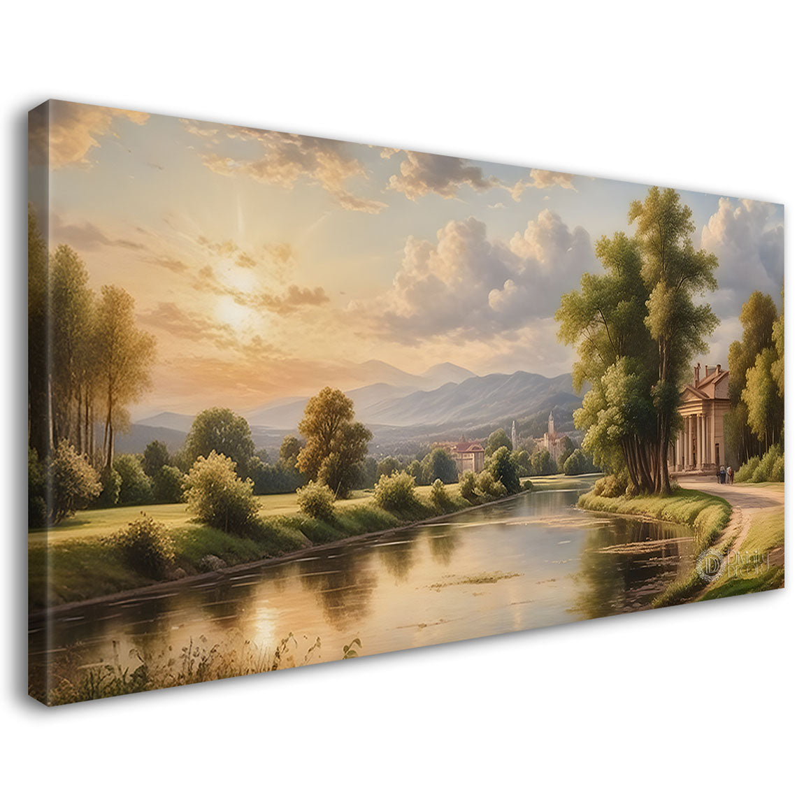 Village scenery textured painting Canvas Painting - Nature Art -819