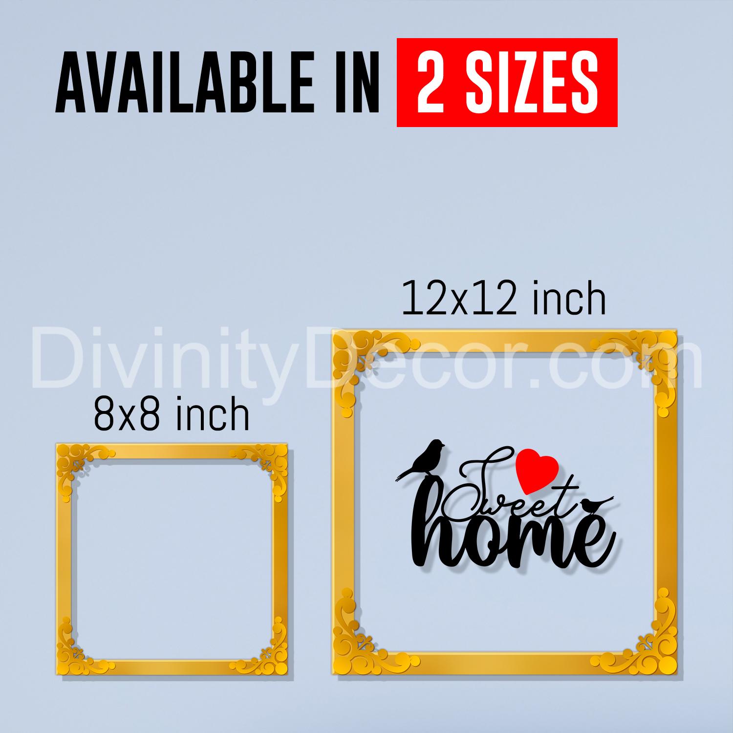 Sweet home Golden Plaque for Gifting, Wall Decor Clear UV print with Golden Border-81